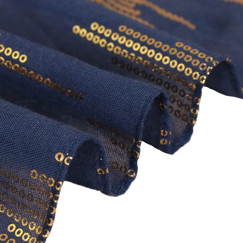 2020 New Monochrome Hot Gilding Sequin Cotton Women Muslim Pop Thin Scarf Ring Shawl Scarves