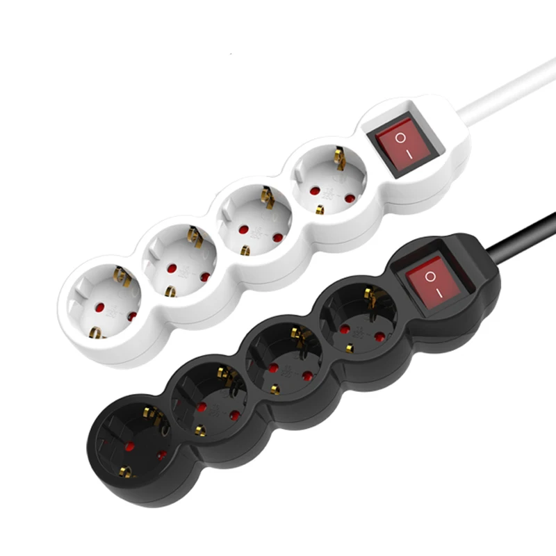 4 way european extension socket with switch  extension plug socket