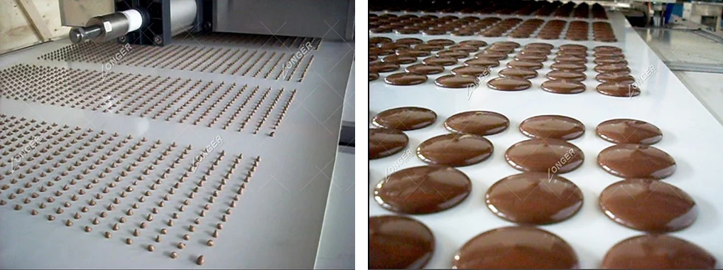 400MM Conveyor Belt Width Chocolate Drops Extruder Chocolate Chips Depositing Machine