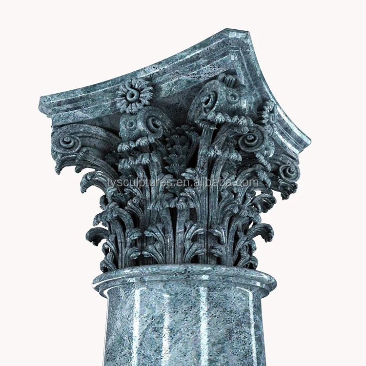European classic Corinthian order stone green marble columns pillars for large size building villa house decoration (60631910788)