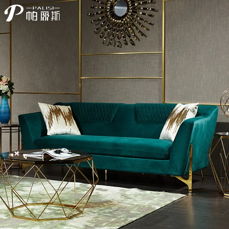 Postmodern Living Room Luxury Design Sofa set Furniture Stylish Nordic Velvet Couch Set 321 Sofa wholesale