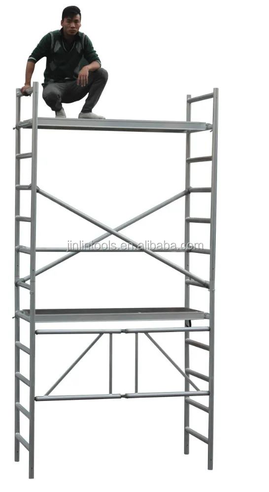 
aluminum building telescopic scaffold with 4 wheels 
