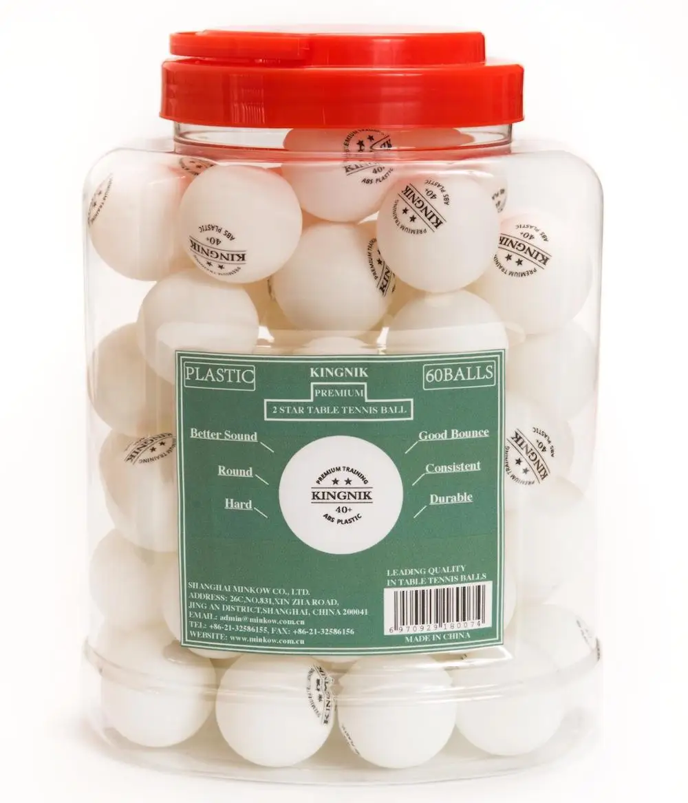 KINGNIK 2 Star 40+ white Premium Training plastic ping pong ball (60 balls per bottle)