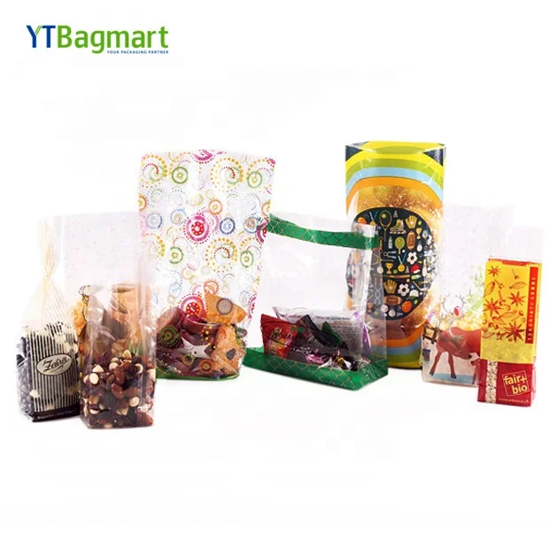 Custom Printed Heat Seal Square Bottom Plastic Bag Clear Opp Flat Bottom Packaging Bag