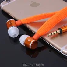 High Quality Stereo Bass Headset In Ear Metal Shoelace Earphones handsfree Headphones with Mic 3.5mm Earbuds for All Phone MP3