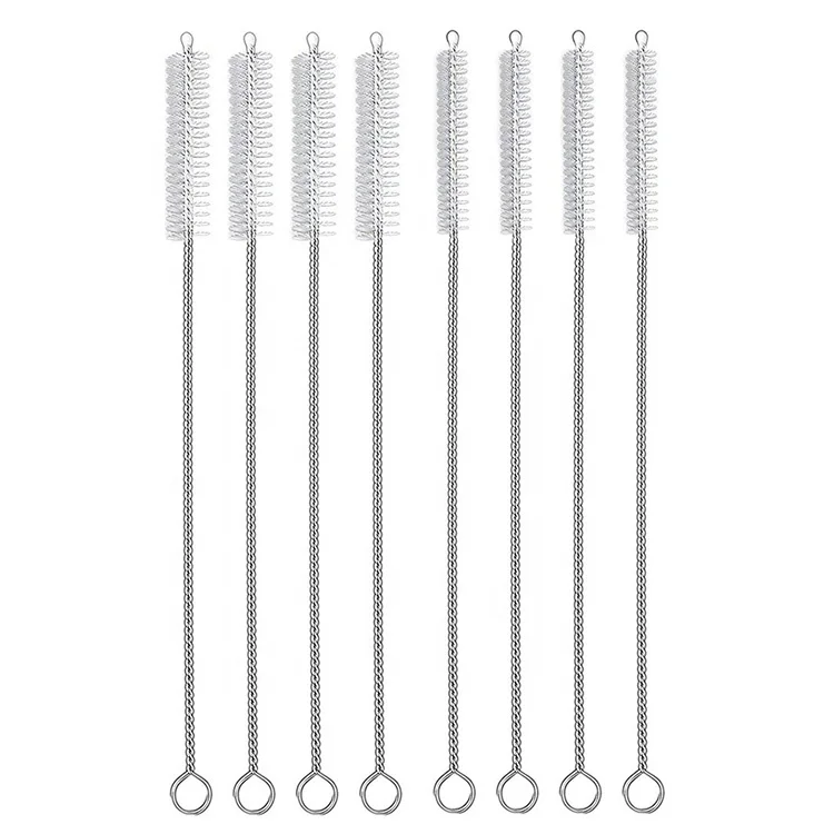 Бесплатный образец, силиконовая металлическая щетка из нержавеющей стали для чистки трубочек