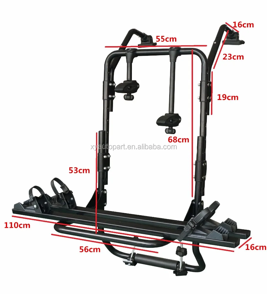 Factory Direct High Quality Aluminium Car rear bike rack for two bicycle for road bike outdoor auto part