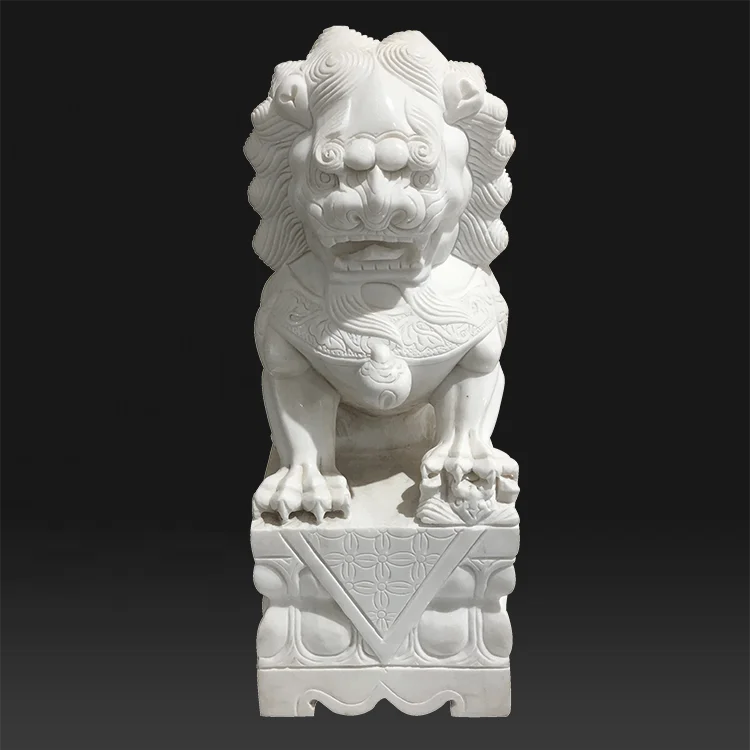 Garden decorative life size granite Chinese stone lion statues sale