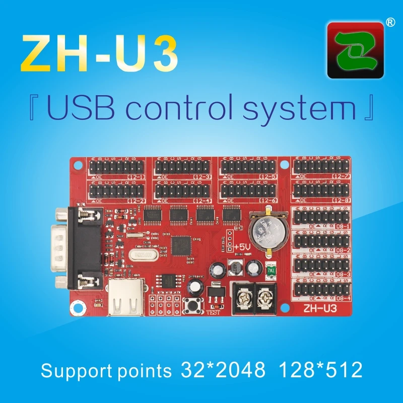 LED control board, Zhonghang ZH-U3 LED USB Control System for Outdoor& Indoor Use