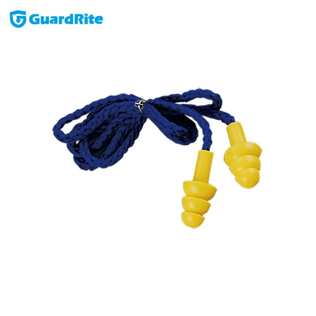 GuardRite brand travel sleeping sound-proof silicone gel earplugs with cord