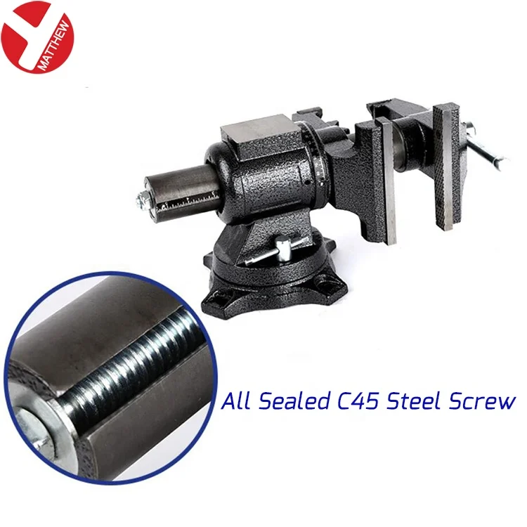 Heavy Duty Free Rotate Bench Vise With Two Different Jaws