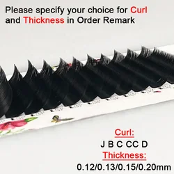 Choosing Length Premium J B C CC D curl Ellipse Flat Lashes Eyelash Extensions with Permanent Individual Eyelashes