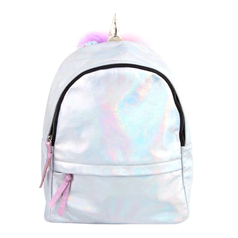 
2019 Design Leather Cute Unicorn Student Supplies Kids Fashion Travel School Glitter Backpack 