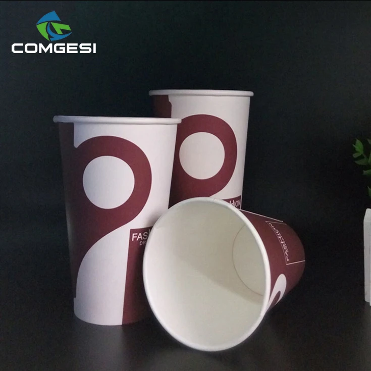 Take Away Disposable Single Double Wall Logo Printing Paper Cups For Fresh Drink Coffee Soup Hot Porridge