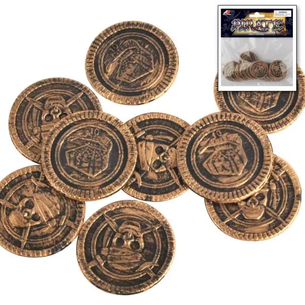 Wholesale Pirate Party Toys Kids Toy Plastic Pirate Gold Coins Pirate Play set Pack Party Favor