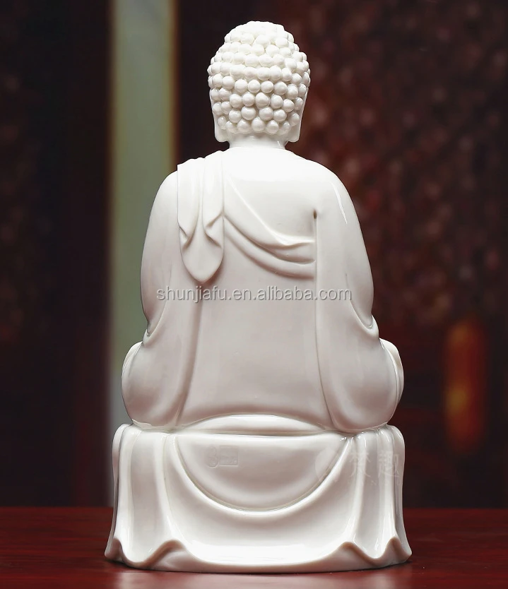 Pure White Wholesale Religious Crafts Statue Porcelain Figurine Ceramic Laughing Buddha
