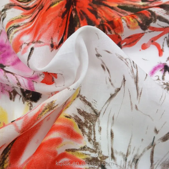 
Printed 70 cotton 30 silk cotton silk fabric 
