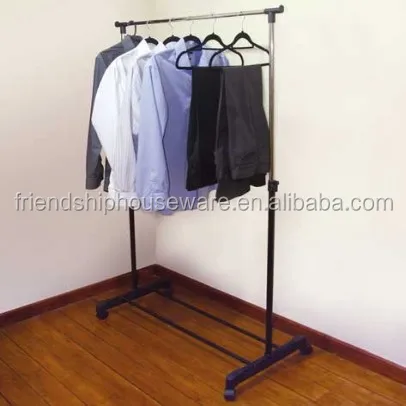 Manufacturer Adjustable Garment Rack Clothing Rail with Wheels - Black hot sale