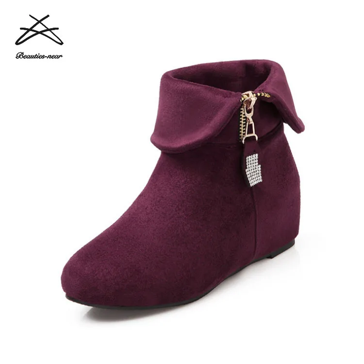 2018 new autumn winter boots thick padded keep warm casual shoes waterproof high heel women boots snow boots