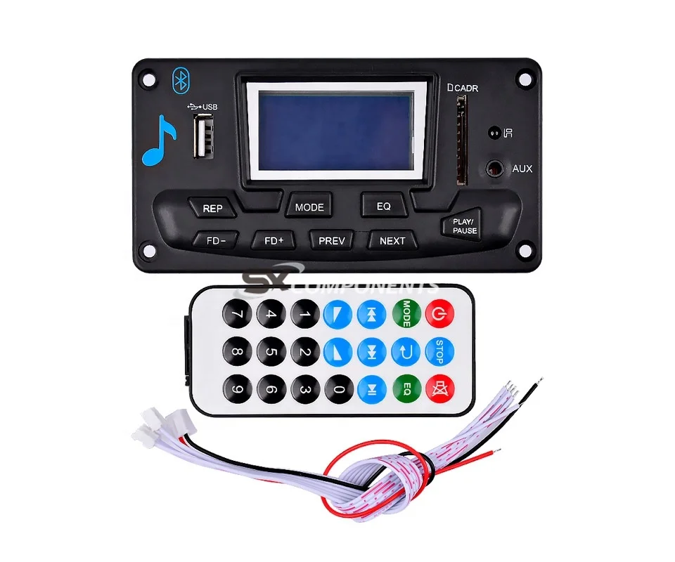 12V LCD MP3 декодер плата WAV WMA декодирование плеер аудио модуль Поддержка FM радио AUX USB с лирикой дисплей