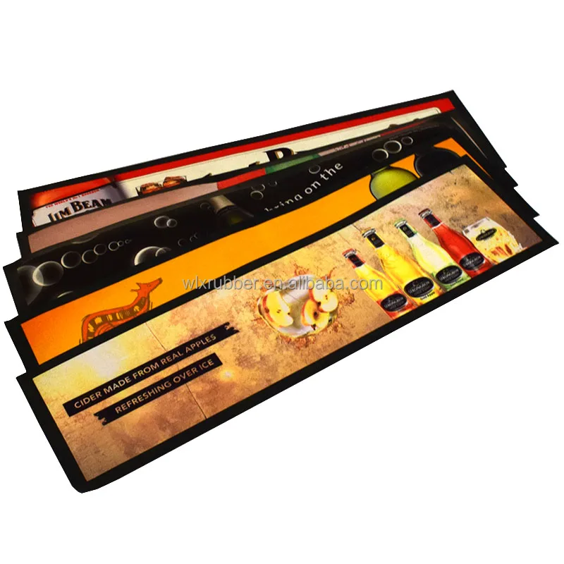 ПВХ/резиновый коврик для бара с логотипом под заказ, коврик для бара с капельной направляющей, бегунок для бара