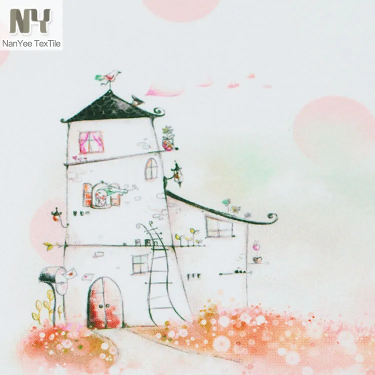 Nanyee Textile Drawing Light Pink 90s Fabric Prints For DIY Young Gril