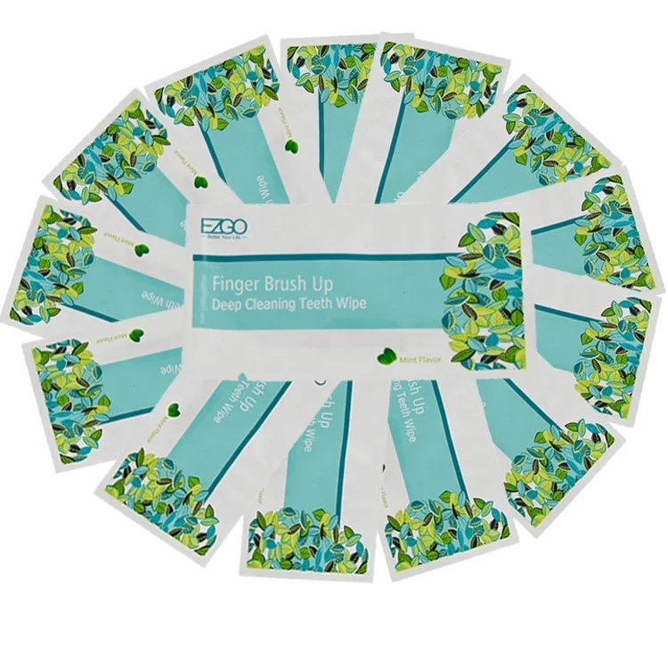 Disposable Fresh Breath Deep Cleaning Teeth Wipes Finger Brush Teeth Wipes Oral Brush Finger Brush Teeth Wipe