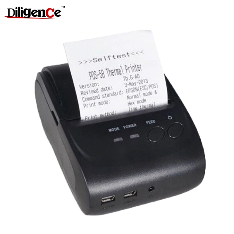 Big promotion 58mm portable blue tooth thermal mini bill printer with USB port For Windows Android IOS POS Printer