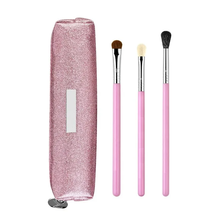 Wholesale 3 pcs sigma makeup brushes  eye shadow collection wool natural makeup with Fan-shaped, flat round head brush