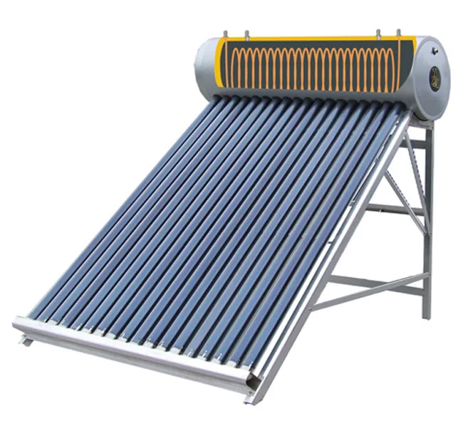 Jinyi High Quality 150L  solar Herter Copper Coil Pre-heated Vacuum Tube Solar Water Heater With Assistant Tank