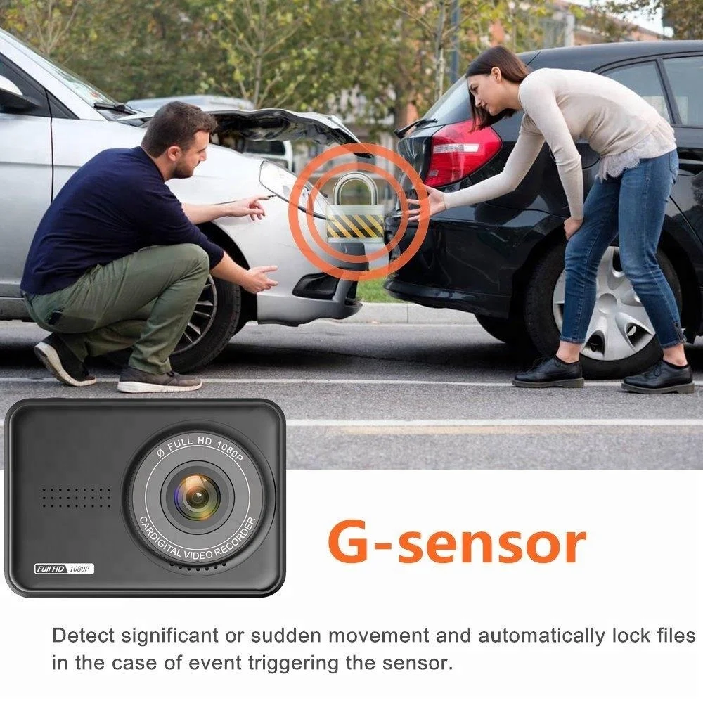 Mini 2.45 inch full hd 1080p 170 degree dual lens car dvr camera with night vision