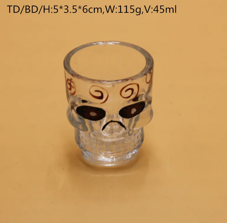 Colored skull shaped shot glasses cup
