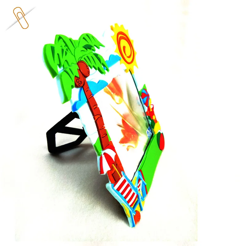 
customized 3d rubber PVC engraved photo frame 4x6 inch for promo 