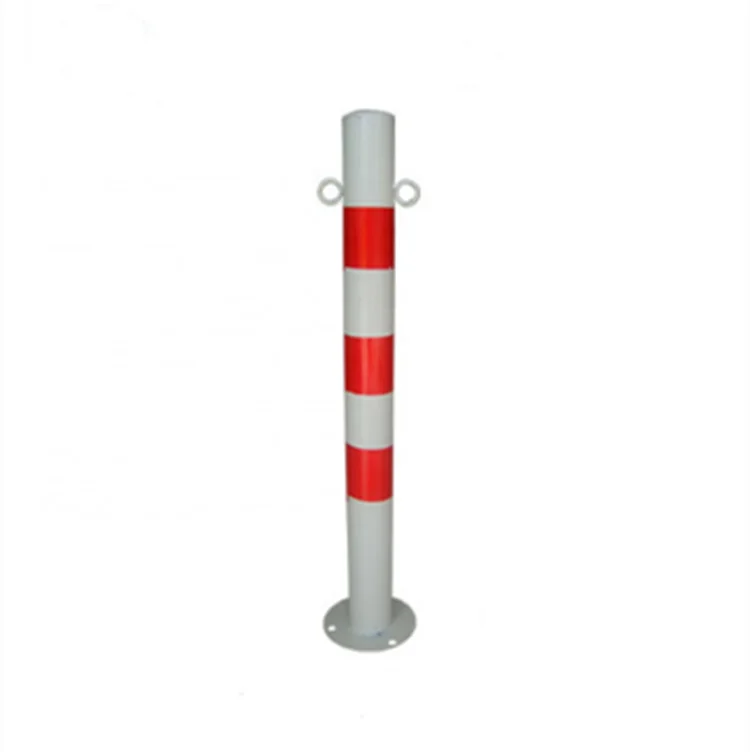 With ring iron warning column metal delineators bollard steel warning post