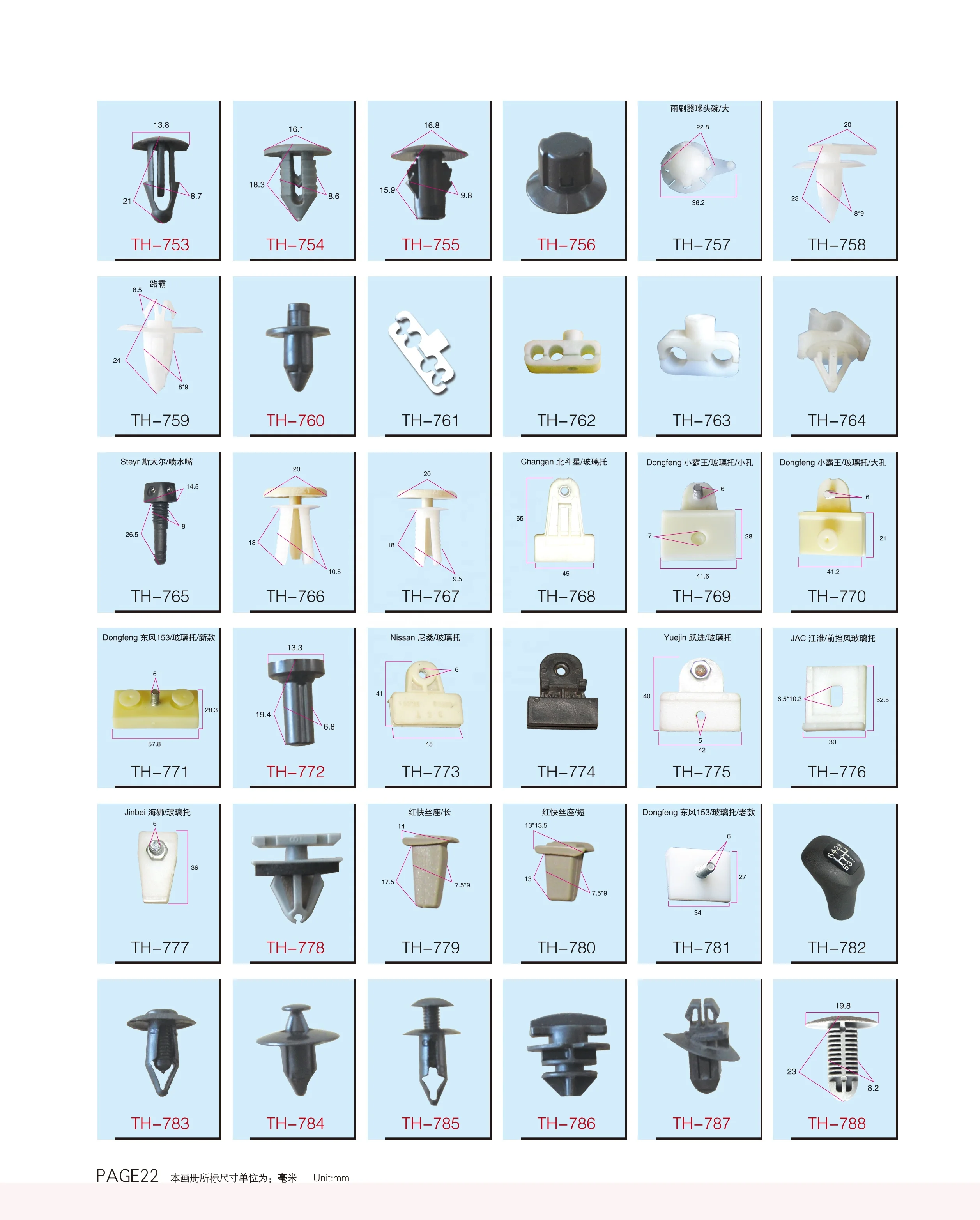 90914-0007 auto body plastic clips Rivet Door Push in Clip for Car