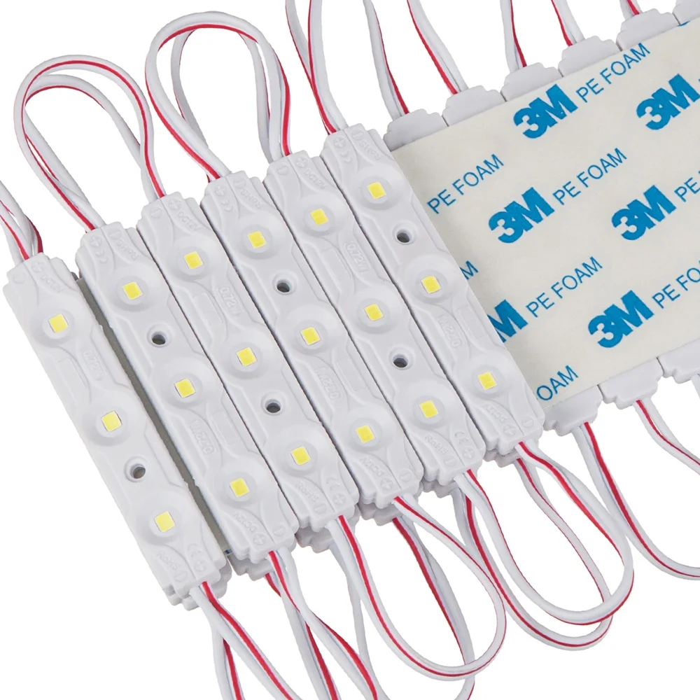 
Injection LED Module cool White 0.72W DC12V 2835 SMD 3 LED Waterproof Decorative Light for Signage Letter Advertising Sign 