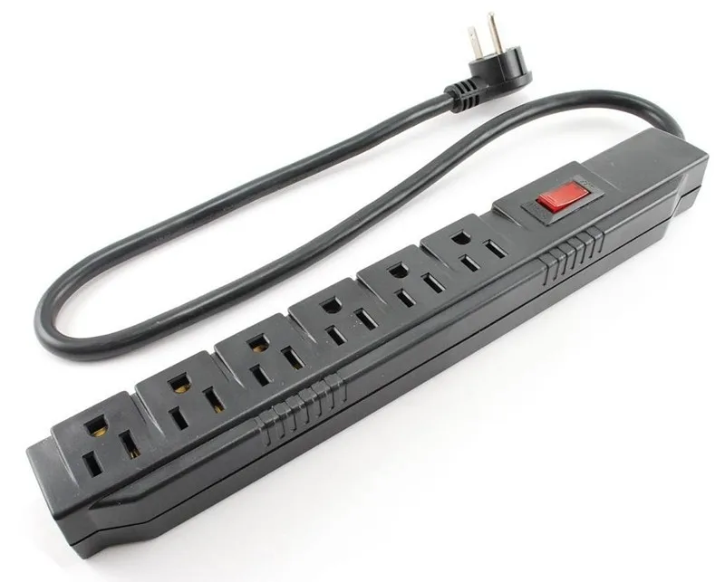 American Standard 6 Outlet Black Power Strip