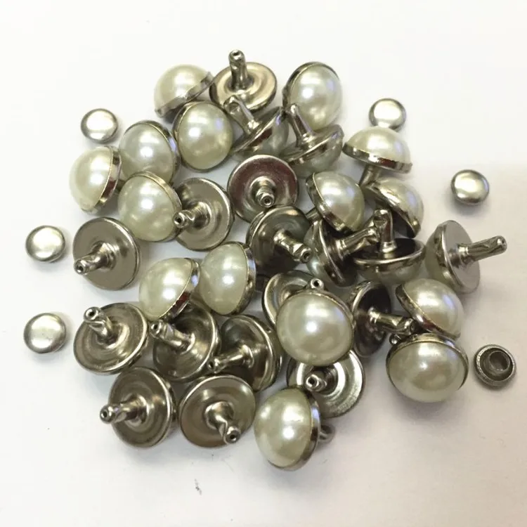 6-14mm pearls shank buttons, rivet press pearls buttons for shoes
