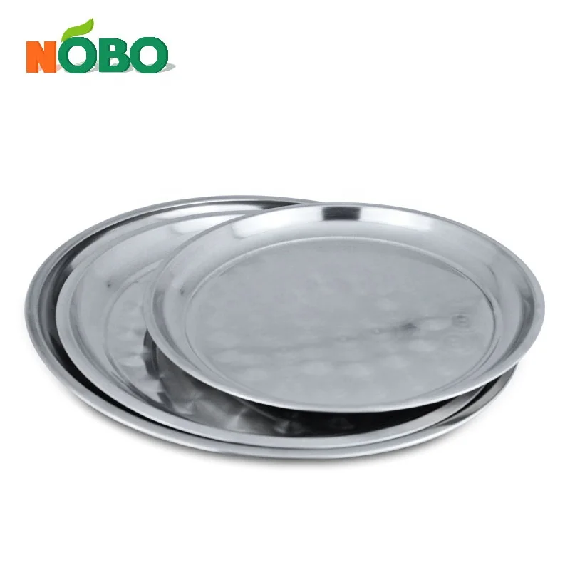 NOBO Wholesale Banque Celebration Gadroon Tray Stainless Steel Indian Round Serving Tray