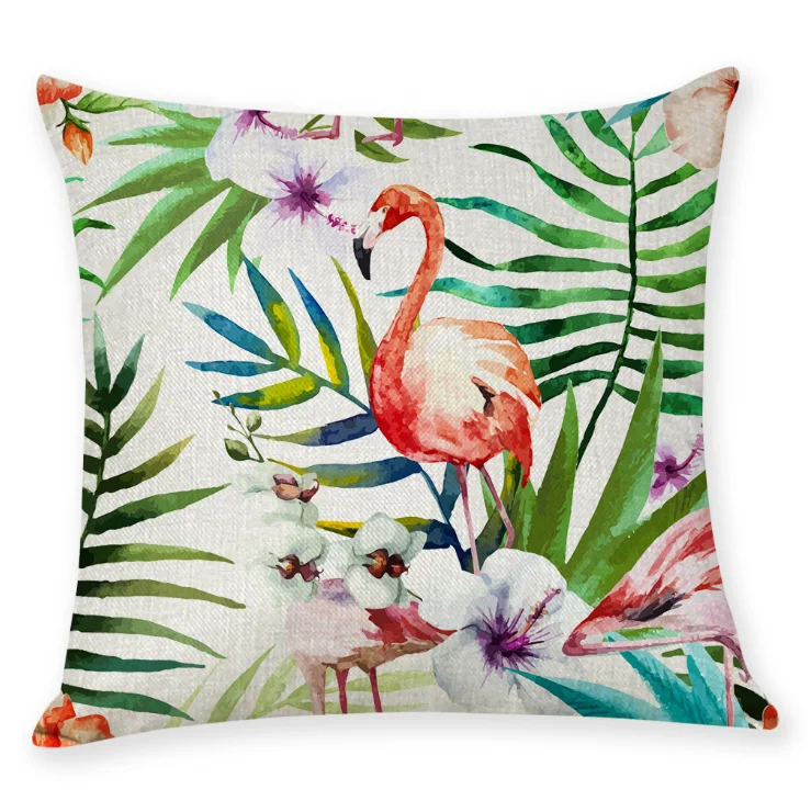 
Wholesale Flamingo Pillow Cover Tropical Summer Throw Pillowslip 