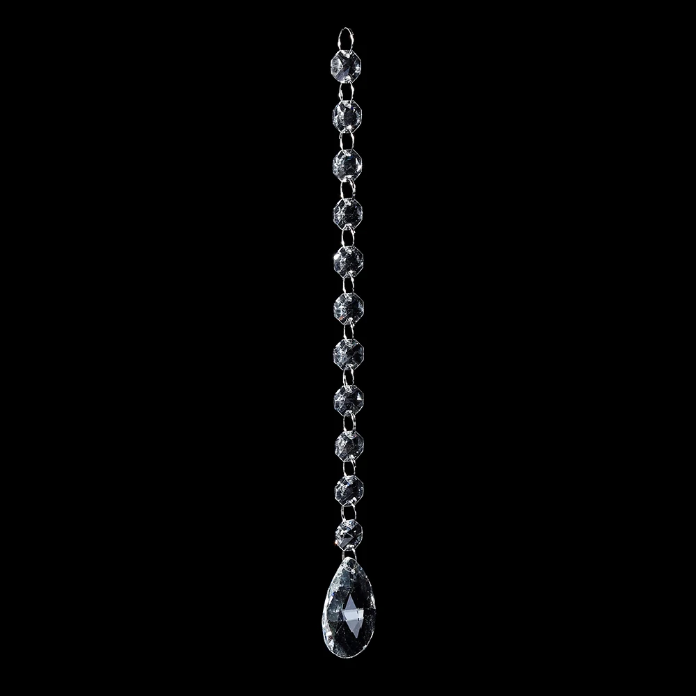 Hot sale crystal beads garland hanging chandelier clear faceted drop pendant ornament for home wedding