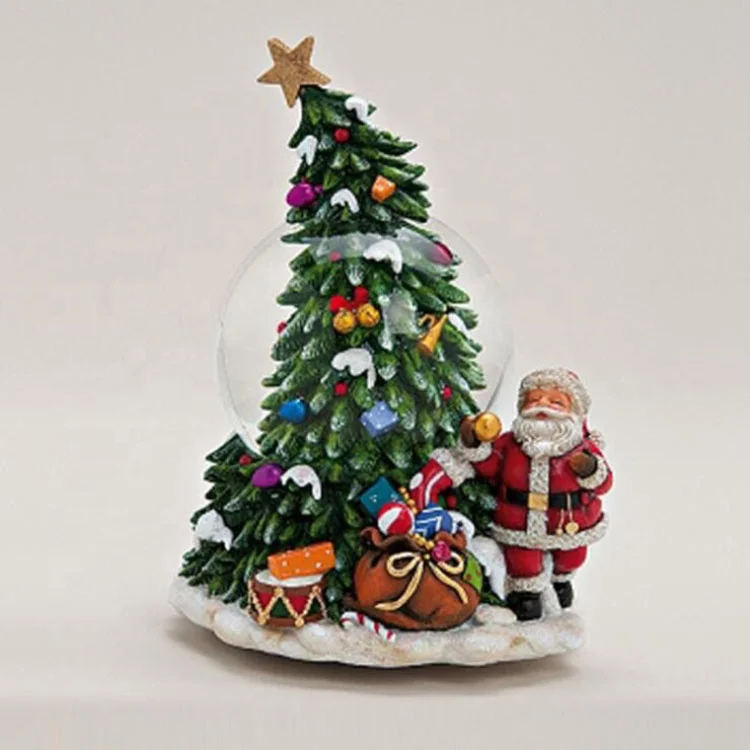 Wholesale mini Christmas resin elk snowman water snow globe with blowing snow