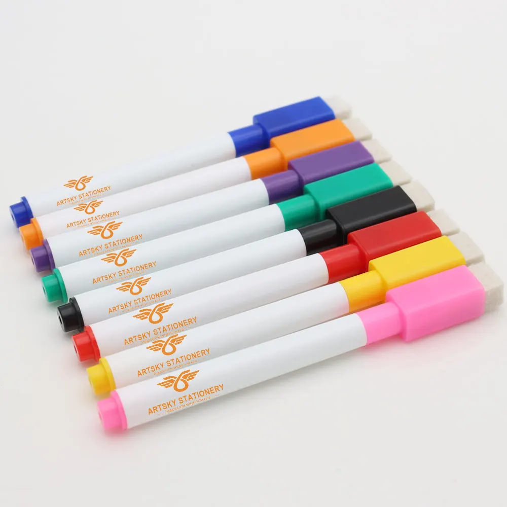 8 Pcs Colorful Whiteboard Marker Pen with Magnet,gleece Eraser,high Quality