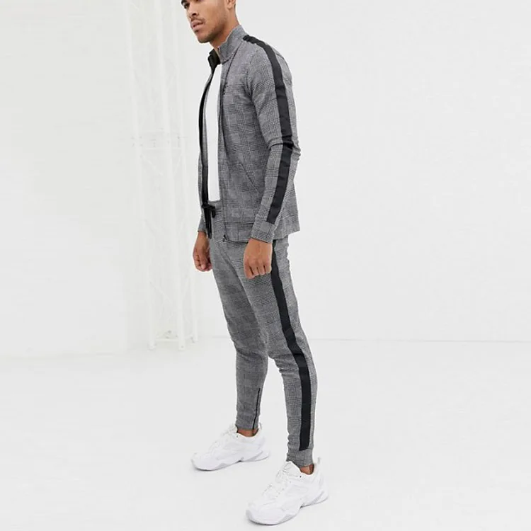 jogging suits wholesale muscle track jacket/super skinny joggers jogger suit men tracksuit in velour