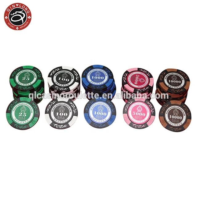 13.5g clay double colors poker chips Sticker logoCasino Baccarat Texas Gambling products Acrylic ABS Iron Customize roulette
