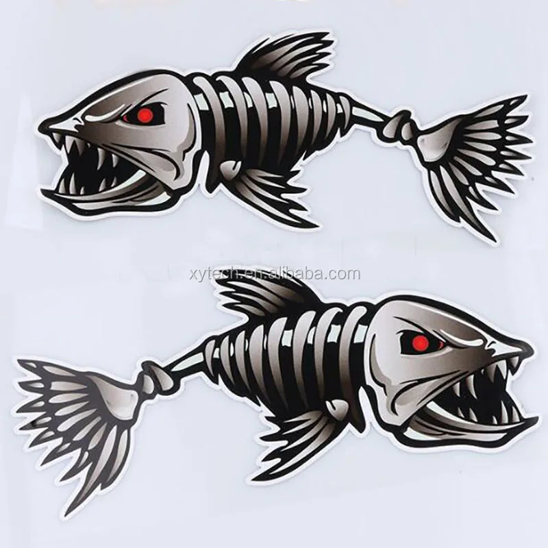 Drop shipping Car Window Glass Sticker Shark Skeleton Decal for Car Body Scratches Decals