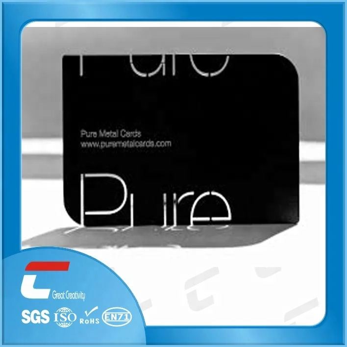 Etched silver golden metal business card/ Engraved silver metal card/silver business metal card