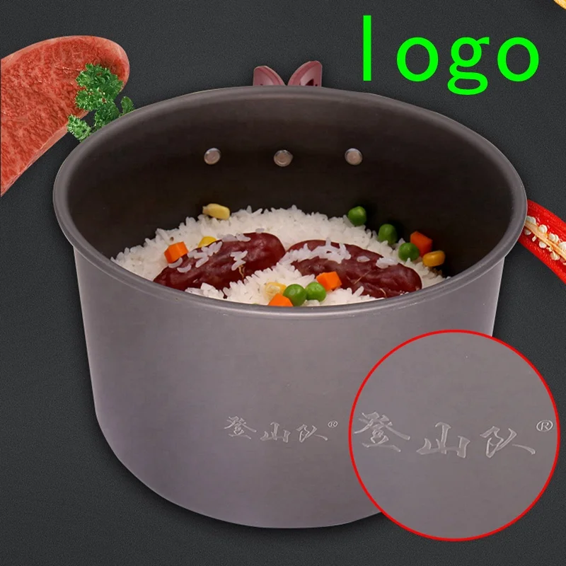 Portable outdoor cookware set aluminum camping pot