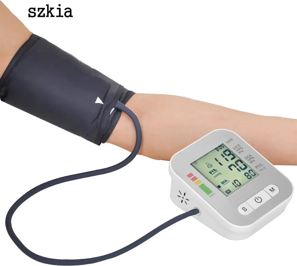 
szkia Factory price new design arm blood pressure monitor home electronic meter digital mercury free sphygmomanometer 