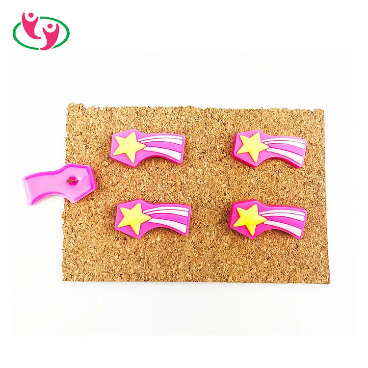 Novelty Soft Colorful Custom PVC Rubber Star Shaped Push Pin Drawing Pin Thumb Tack for Promotion
